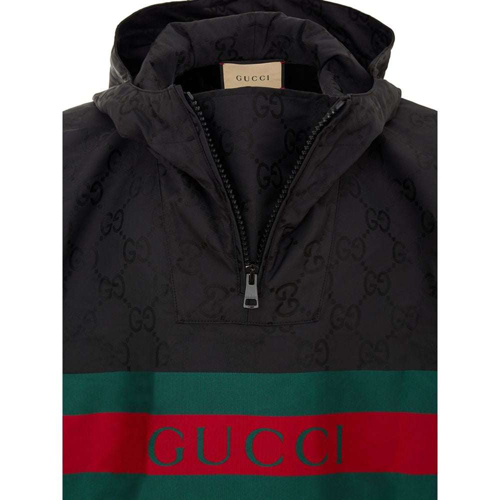 Gucci Schwarzer Trenchcoat aus Polyester