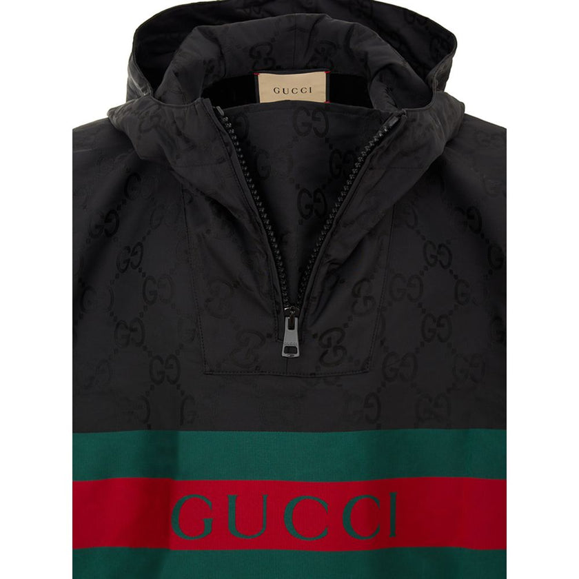 Gucci Schwarzer Trenchcoat aus Polyester