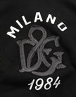 Dolce & Gabbana Schwarzer Kapuzenpullover aus Baumwolle mit Milano1984 Print