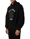 Dolce & Gabbana Schwarzer Kapuzenpullover aus Baumwolle mit Milano1984 Print