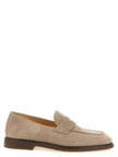 Brunello Cucinelli Graue Kalbsleder-Slipper