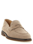 Brunello Cucinelli Graue Kalbsleder-Slipper
