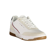 Tommy Hilfiger Herren-Sneaker weißer Sportschuh mit blauen und roten Kontrastdetails aus Polyurethan
