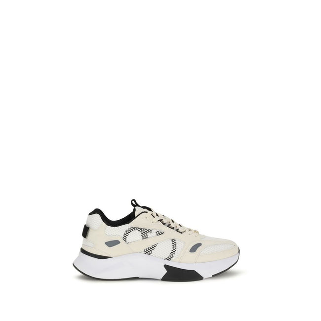 Valentino Garavani Weiße Stoff-Sneaker mit niedrigem Schaft