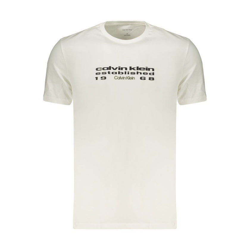 Calvin Klein Weißes Herren-T-Shirt aus Baumwolle
