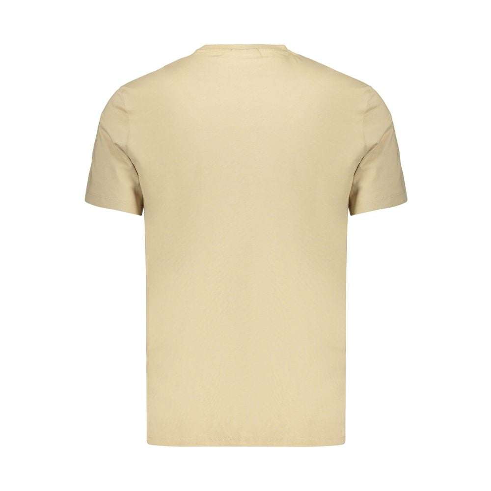 Calvin Klein beige Baumwoll-T-Shirt für Herren mit klassischem Schnitt und gesticktem Logo