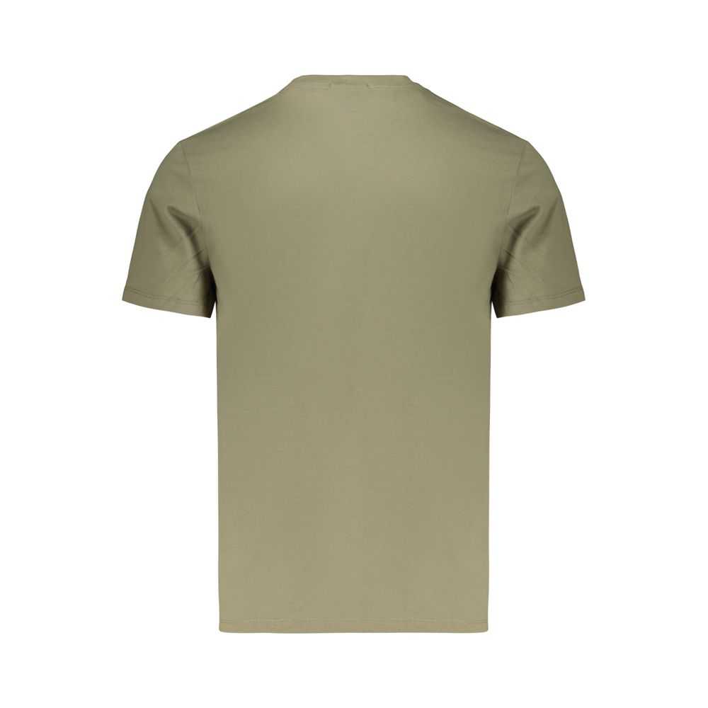 Grünes Calvin Klein T-Shirt aus 100% Baumwolle mit Rundhalsausschnitt und Logo-Applikation für Herren