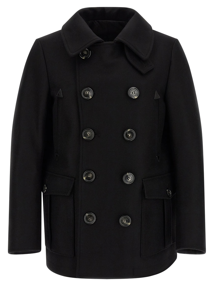 Dsquared² Schwarzer Wollmantel