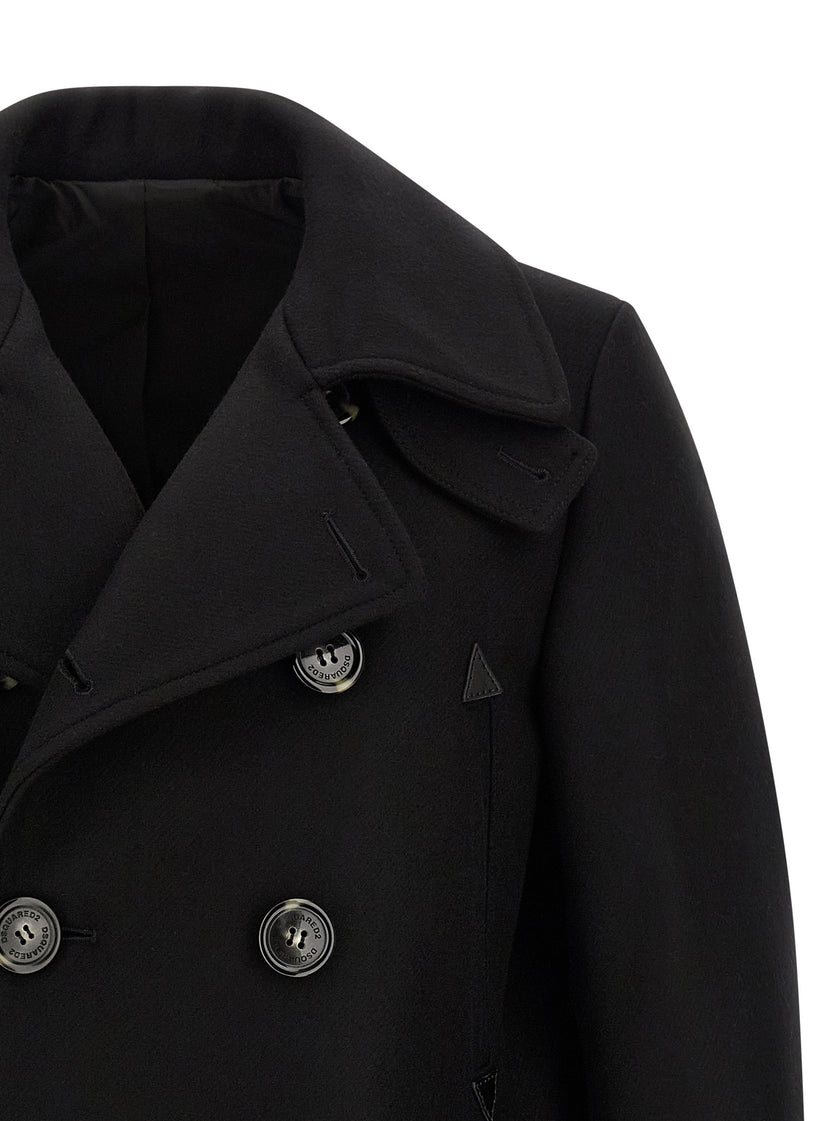 Dsquared² Schwarzer Wollmantel