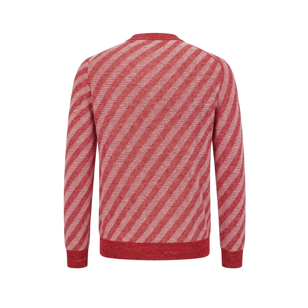 Malo Roter Herren-Strickcardigan aus Leinen
