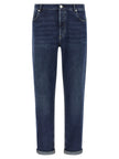 Brunello Cucinelli Blaue Jeans aus Baumwolle im geraden Schnitt