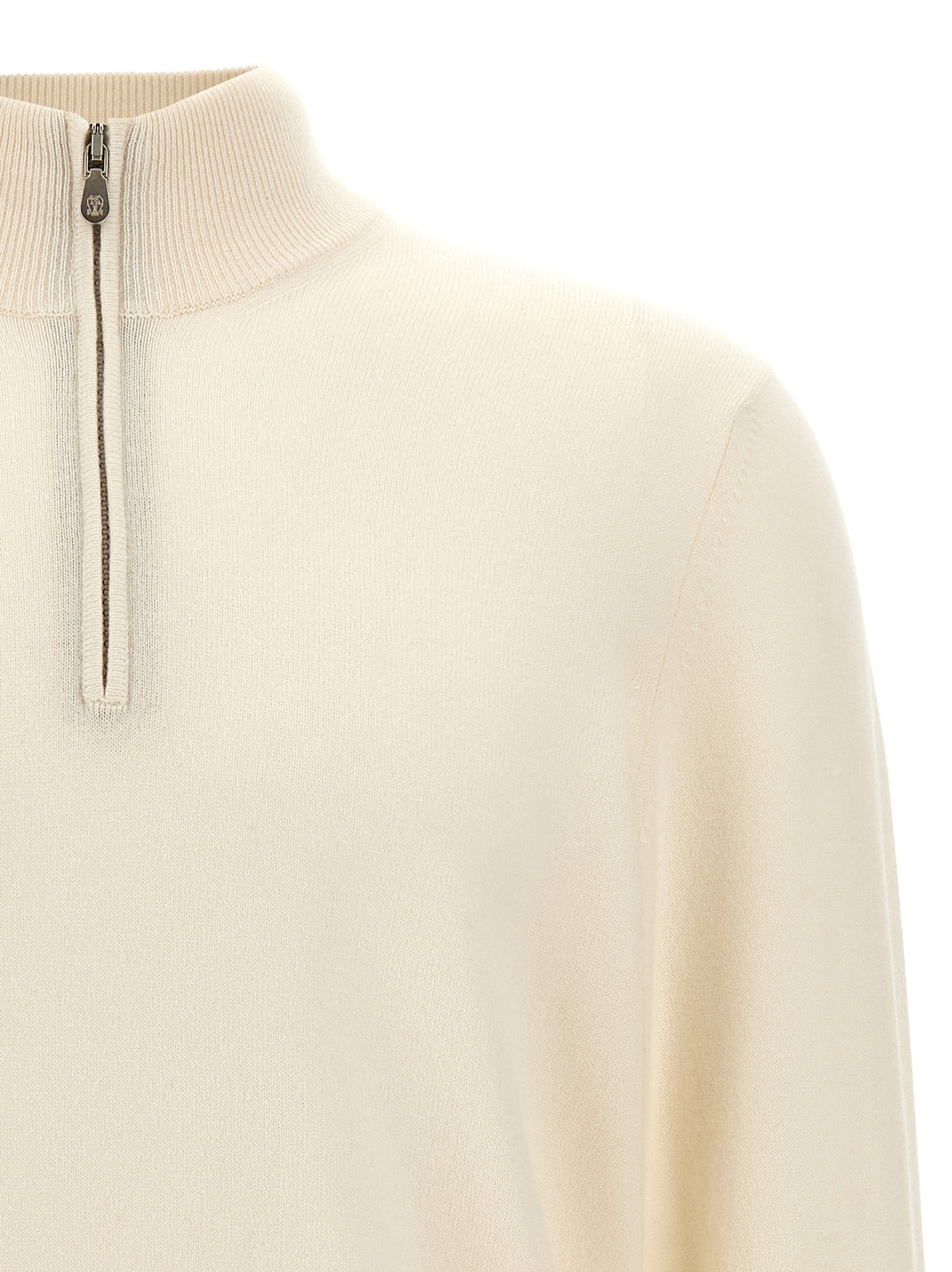 Brunello Cucinelli Soft Cashmere Cardigan in White