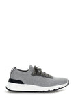 Brunello Cucinelli Graue Sneaker aus Baumwolle im Athletic-Stil