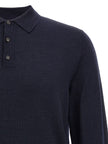 ZANONE Blaues Poloshirt aus reiner Schurwolle