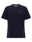 Brunello Cucinelli Blaues Baumwoll-T-Shirt
