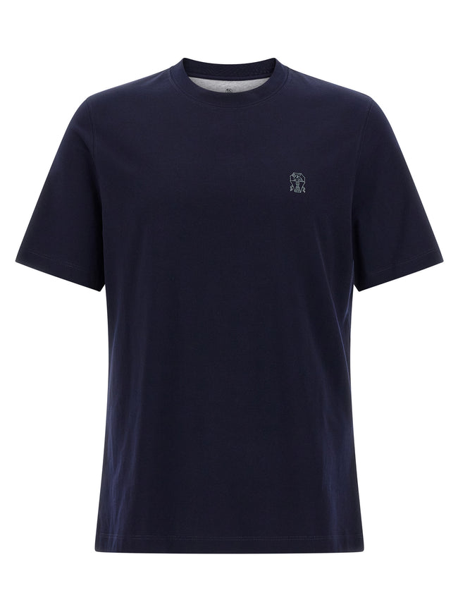 Brunello Cucinelli Blaues Baumwoll-T-Shirt