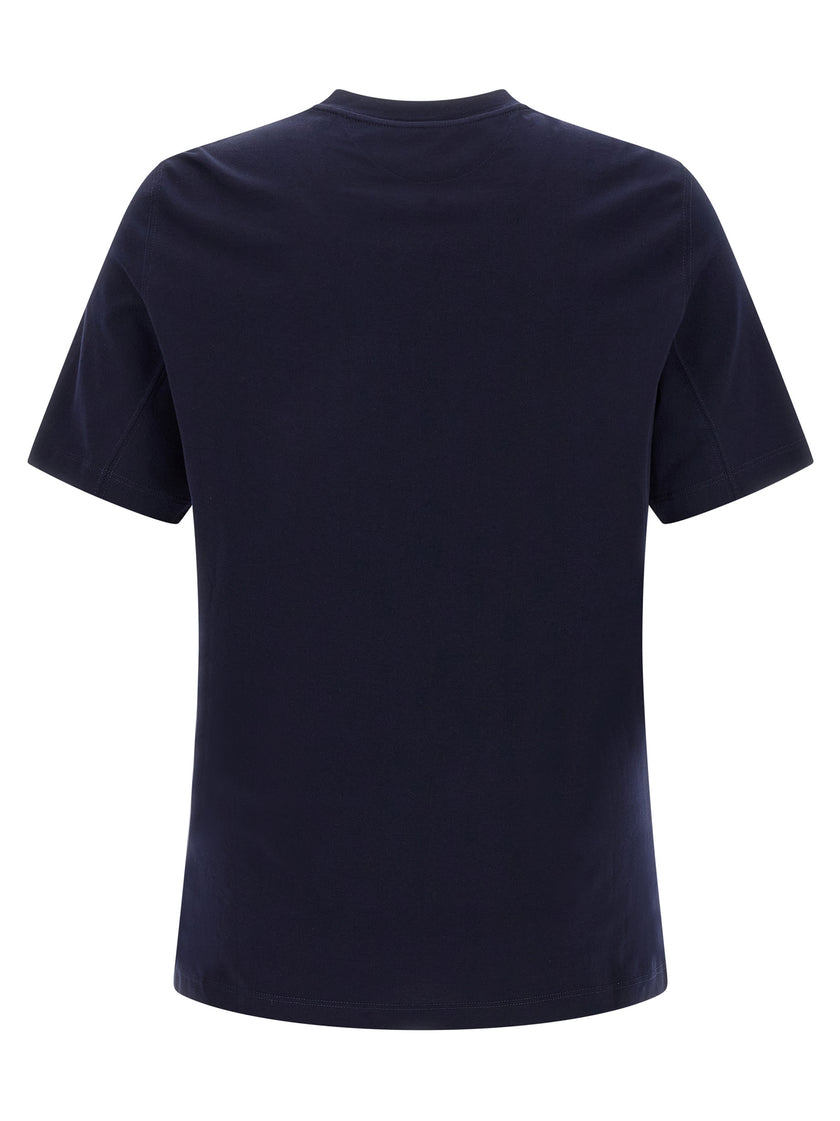 Brunello Cucinelli Blaues Baumwoll-T-Shirt