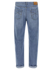 Brunello Cucinelli Blaue Jeans aus Baumwolle im geraden Schnitt
