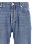 Brunello Cucinelli Blaue Jeans aus Baumwolle im geraden Schnitt