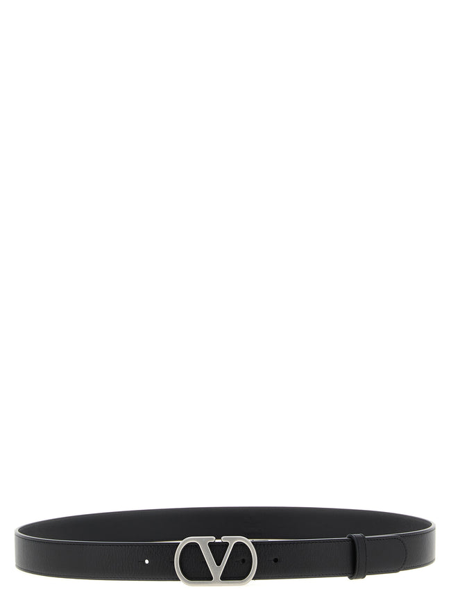 Valentino Garavani Black Calfskin Belt Regular
