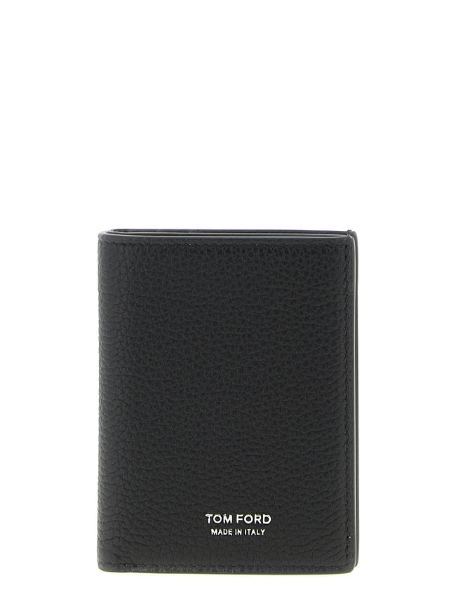 Tom Ford Schwarzes Kalbsleder-Kartenetui