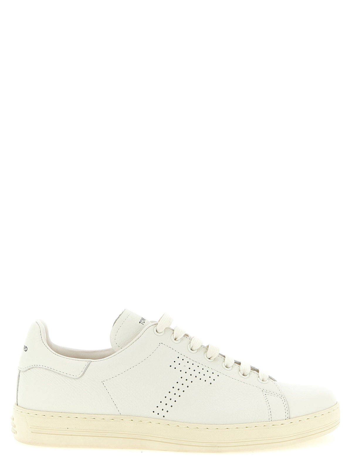 Tom Ford White Leather Low-Top Sneakers