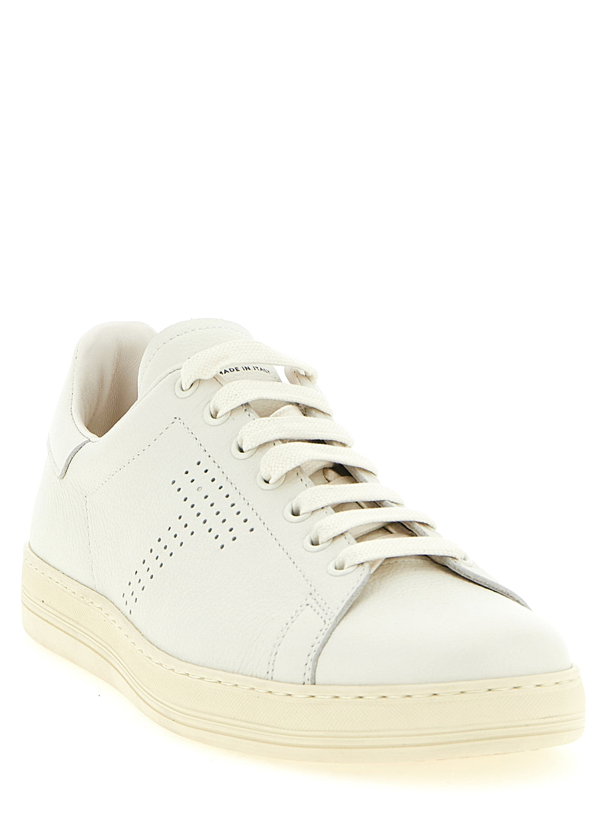 Tom Ford White Leather Low-Top Sneakers
