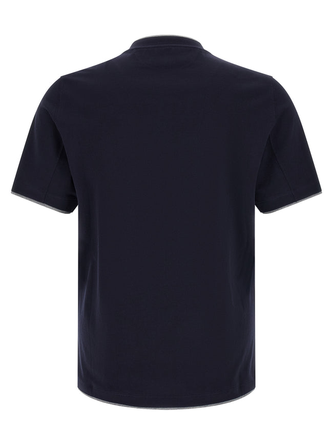 Brunello Cucinelli Blaues Baumwoll-T-Shirt