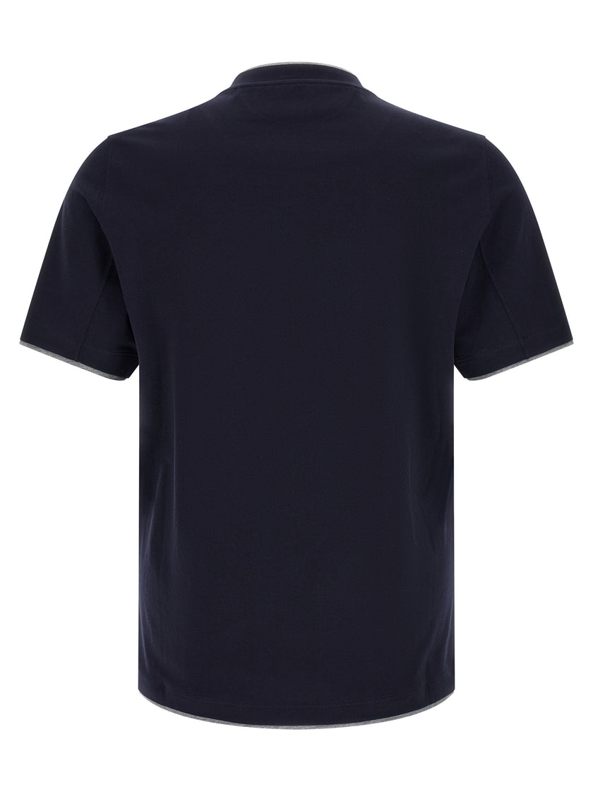 Brunello Cucinelli Blaues Baumwoll-T-Shirt