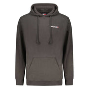 Tommy Hilfiger schwarzes Baumwoll-Sweatshirt mit Logo und zentraler Tasche