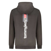 Tommy Hilfiger schwarzer Baumwoll-Sweatshirt mit Logo und Kapuze