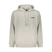 Tommy Hilfiger graues Baumwoll-Sweatshirt für Herren mit Kapuze und Logo-Print