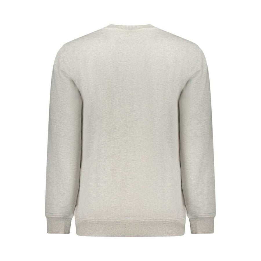 Graues Tommy Hilfiger Sweatshirt für Herren aus 100% Baumwolle mit Logo-Print und Rundhalsausschnitt