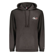 Tommy Hilfiger schwarzer Baumwoll-Sweatshirt mit Kapuze und Logoprint