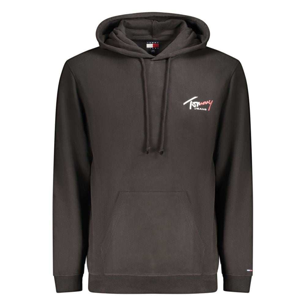 Tommy Hilfiger schwarzer Baumwoll-Sweatshirt mit Kapuze und Logoprint