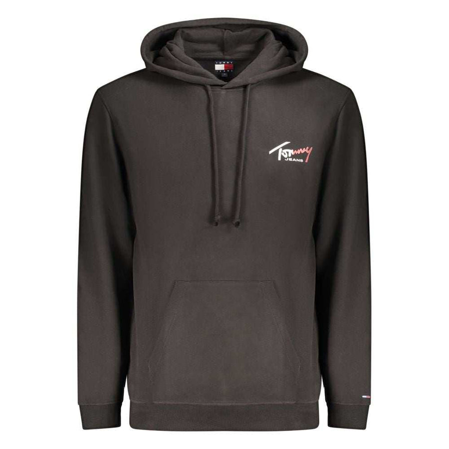 Tommy Hilfiger schwarzer Baumwoll-Sweatshirt mit Kapuze und Logoprint