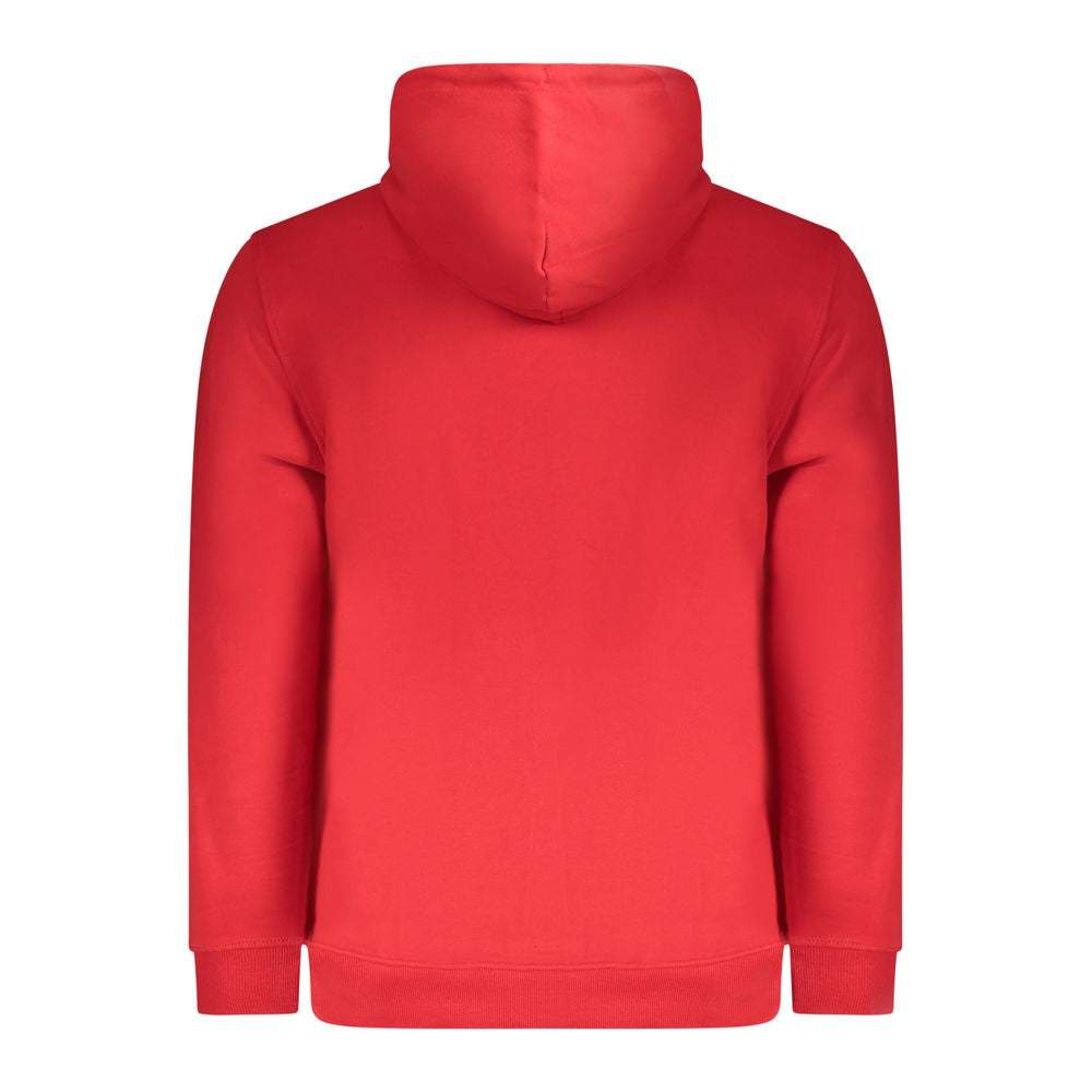 Rotes Tommy Hilfiger Sweatshirt aus 100% Baumwolle mit Kapuze und Logo