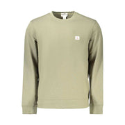 Grüner Calvin Klein Baumwollpullover für Herren mit Rundhalsausschnitt und Logo-Applikation