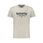 Tommy Hilfiger graues Herren Baumwoll-T-Shirt mit Rundhalsausschnitt und Logoprint