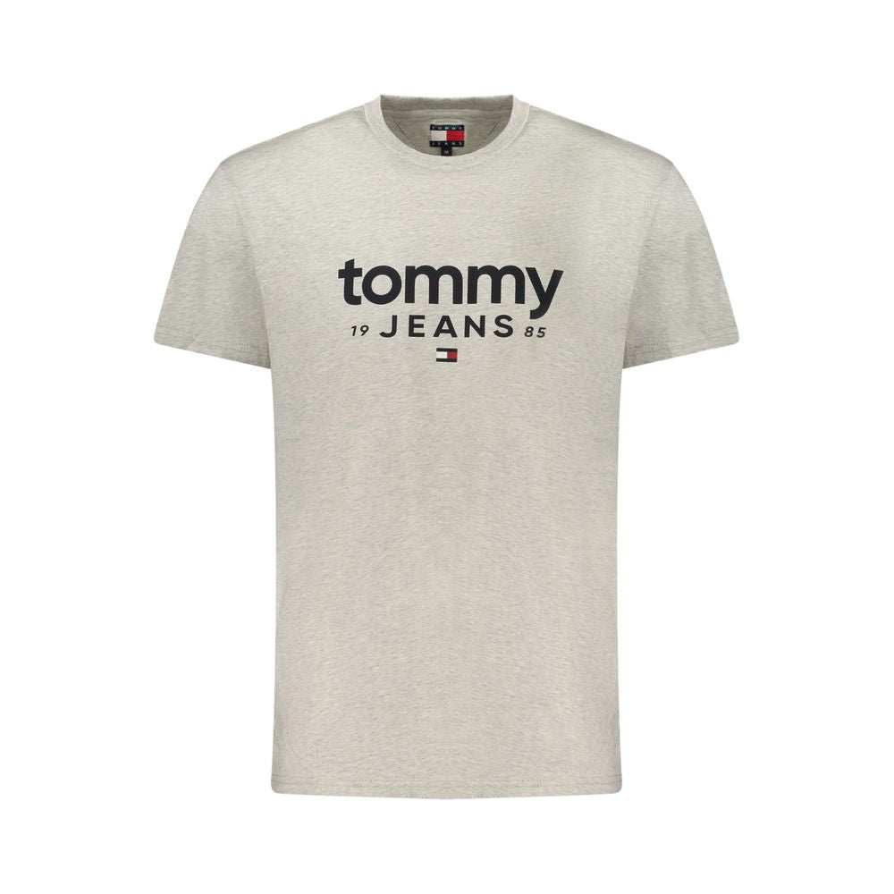 Tommy Hilfiger graues Herren Baumwoll-T-Shirt mit Rundhalsausschnitt und Logoprint