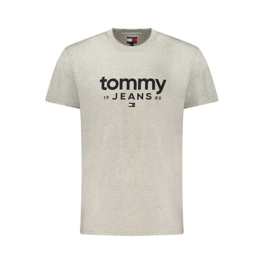 Tommy Hilfiger graues Herren Baumwoll-T-Shirt mit Rundhalsausschnitt und Logoprint