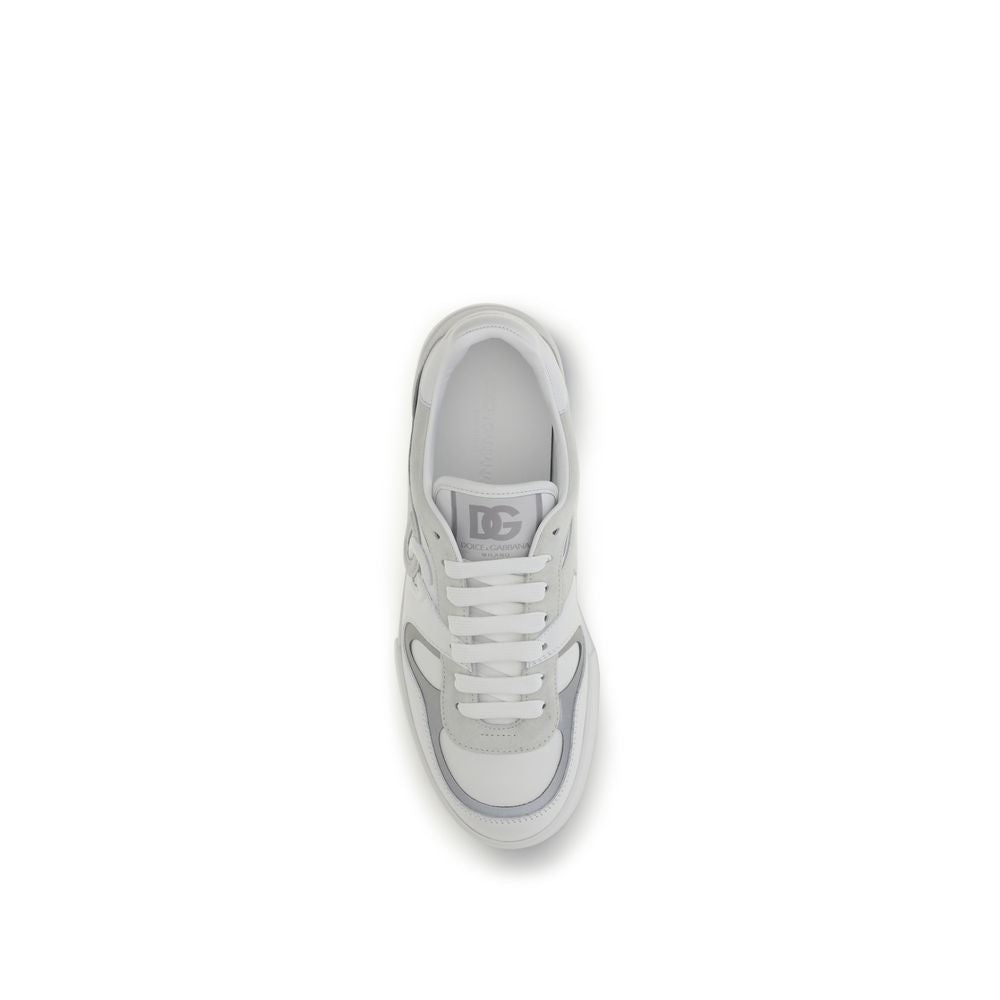 Dolce & Gabbana White Bos Taurus Calfskin Low-Top Sneakers