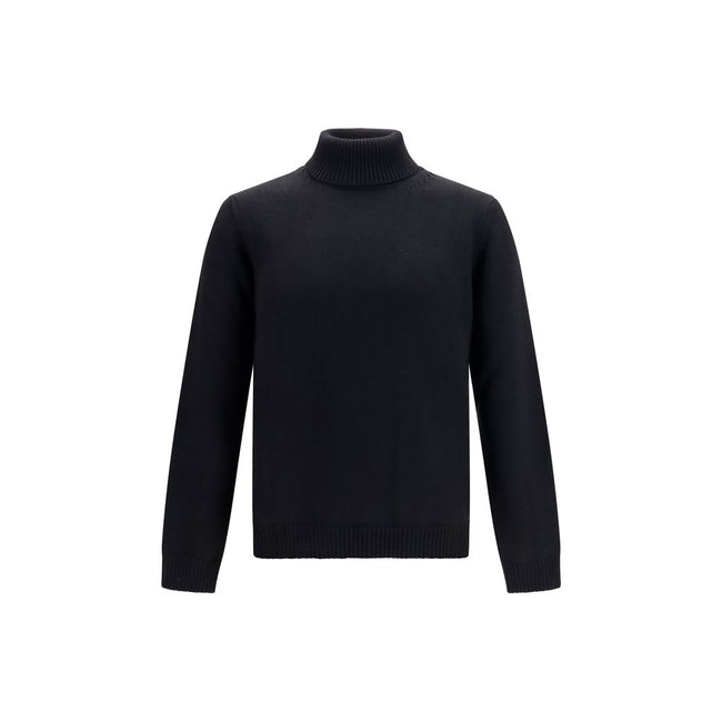 Roberto Collina Schwarzer Wollpullover Aries Turtleneck