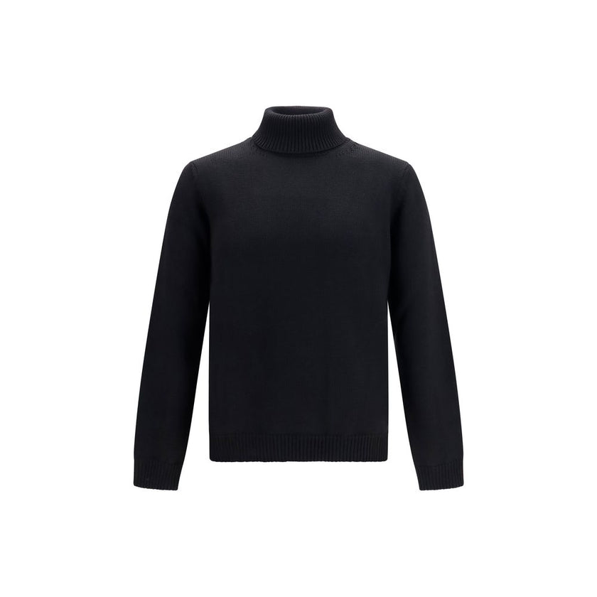 Roberto Collina Schwarzer Wollpullover Aries Turtleneck