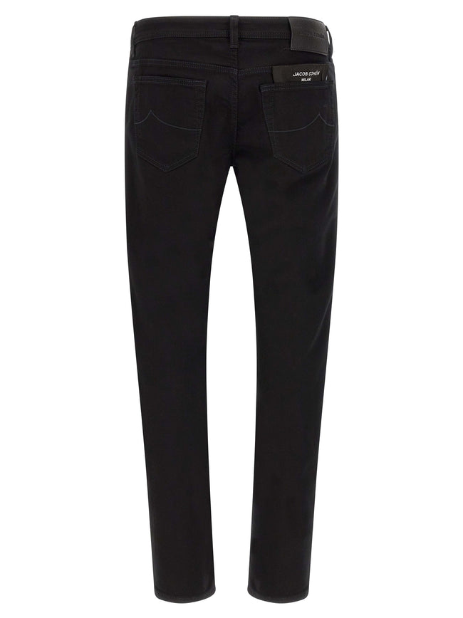 Jacob Cohen Schwarze Baumwoll-Jeans mit geradem Bein