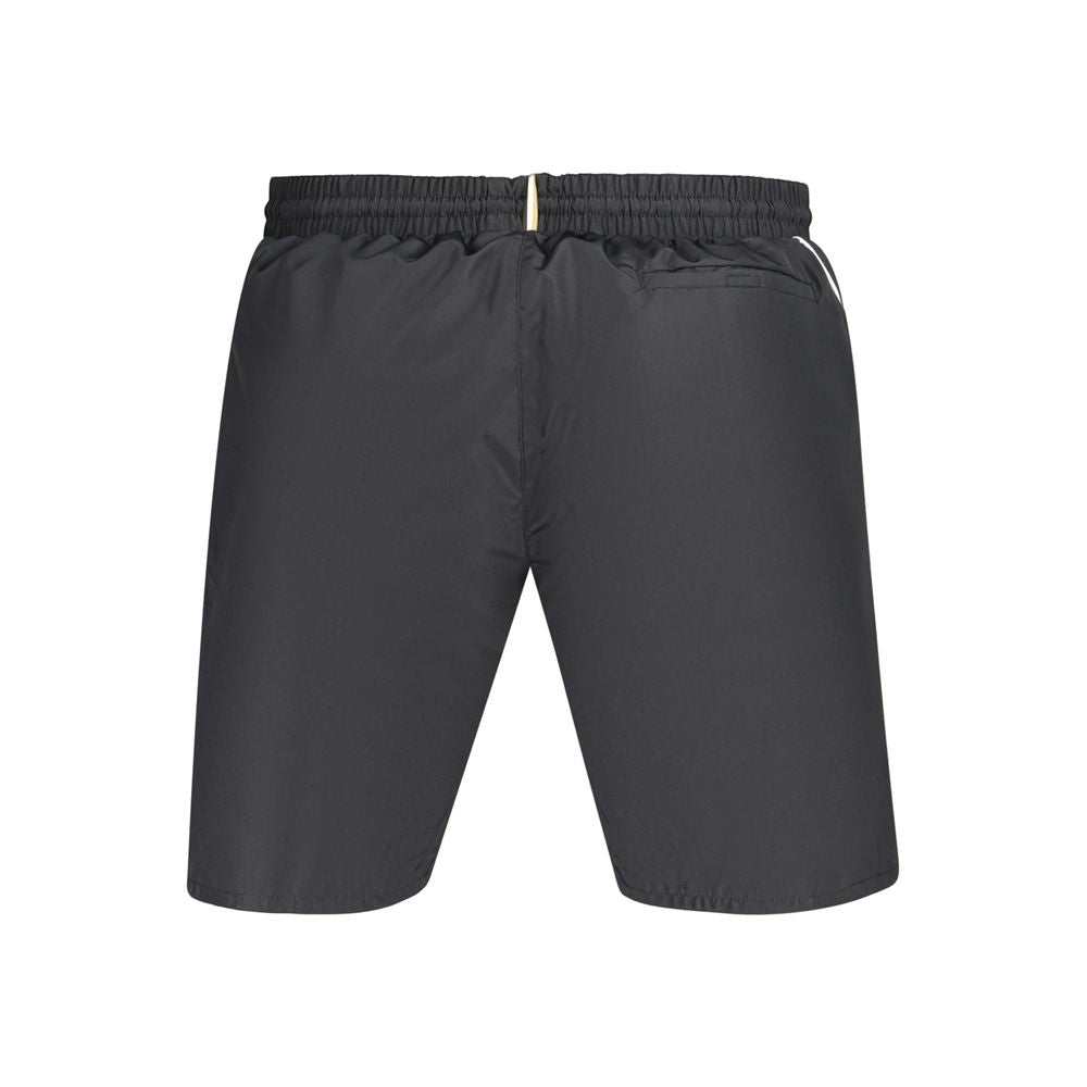 Schwarze Hugo Boss Herrenshorts aus Polyester mit elastischem Bund und Kordeln