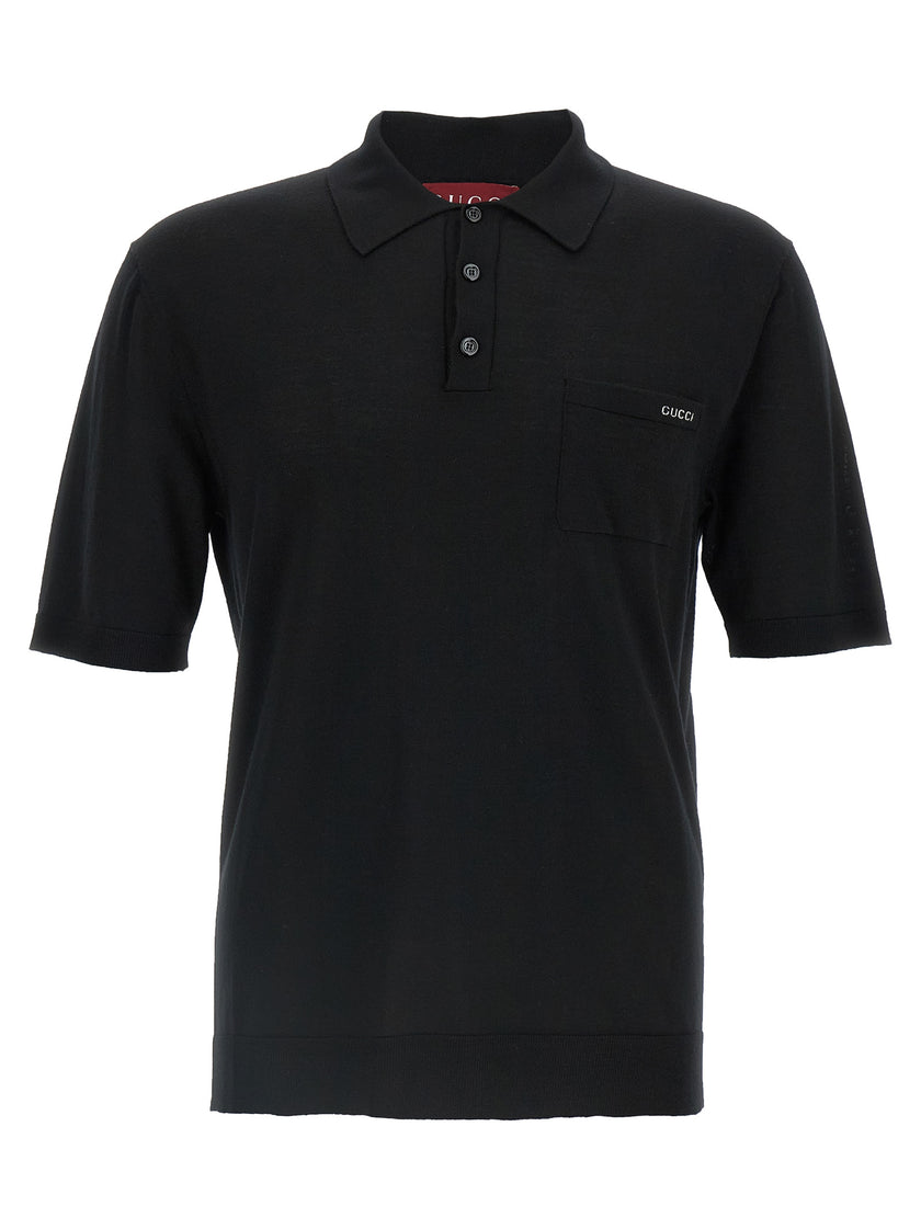 Gucci Schwarzes Woll-Poloshirt