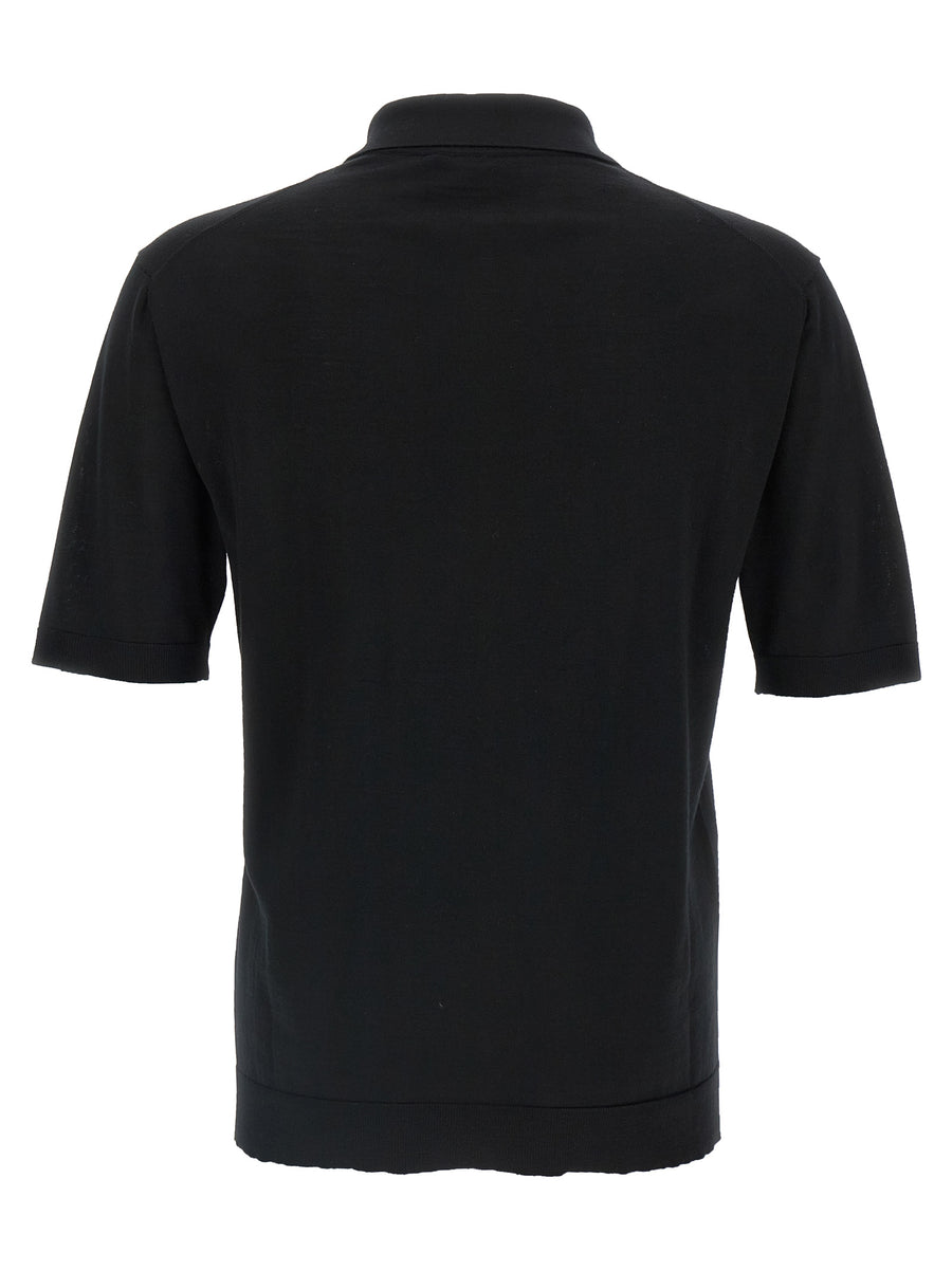 Gucci Black Wool Polo Shirt