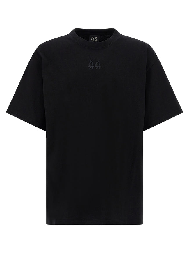 44 Label Group Schwarzes Baumwoll-T-Shirt