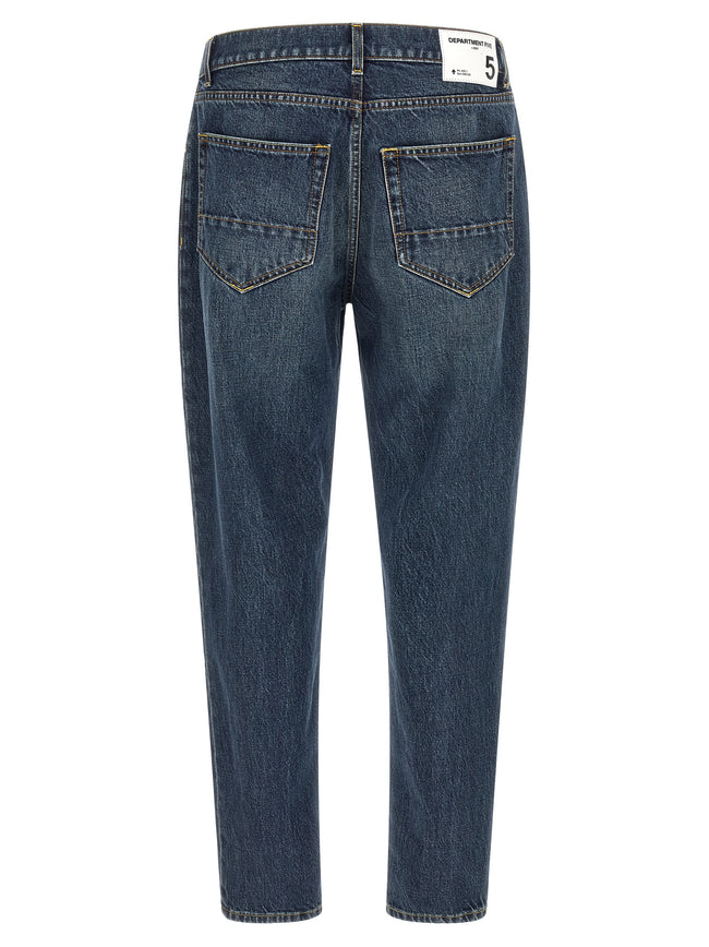 Department 5 Blue Cotton Jeans, Tapered Fit